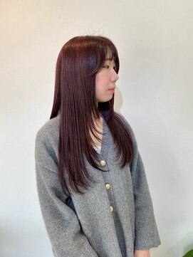 エンリッチヘア(enrich hair) ロングレイヤー レッドカラー