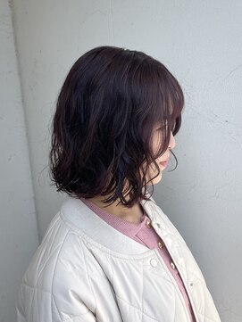 ジュエ ヘアー デザイン(Jue hair design) ボブパーマ×ピンクブラウン