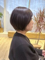 Say.ショートボブブルーカラー細めハイライトミニウルフ表参道