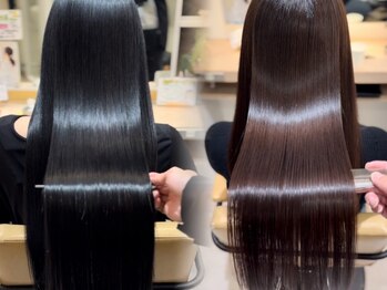 アース 二俣川店(HAIR&MAKE EARTH)の写真/当店自慢の「プレミアムストレート」で、まるで元々ストレートのような潤いのある美しい髪質へ導きます。