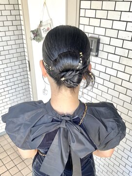 フェリーチェ(Felice) タイトヘア カチモリアレンジ 金箔ヘア 参列ヘア 和装ヘア