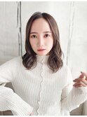 【町田】前髪なし×透明感グレージュ／ミディアムレイヤー