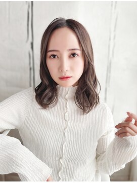 ティエル 町田店(tiel) 【町田】前髪なし×透明感グレージュ／ミディアムレイヤー