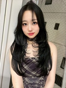 ユーフォリア 渋谷グランデ(Euphoria SHIBUYA GRANDE) ロングレイヤー 黒髪 韓国ヘア 顔周りレイヤー 髪質改善 美髪