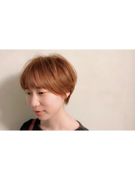 イロドリ ヘアーデザイン(IRODORI hair design) IRODORI  オレンジカラーのカジュアルショート【谷口由希子】