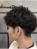 メンズカット刈り上げマッシュシャドウパーマ