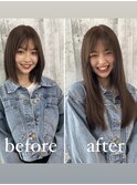 エクステ/ビフォーアフター/ロング/ロアバージン