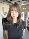 レイヤーカット似合わせカットワンホンヘア韓国ヘア透明感カラー