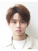 韓国ヘアカルマパーマカルマバングセンターパート黒髪ウルフ