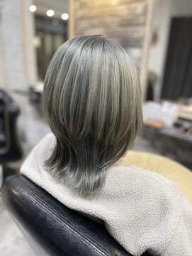 シャル 町田(shalu) 透明感赤み消しオリーブグレージュ//ウルフ/外はね/10代20代30代