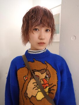 レコ 渋谷(LECO) ケアブリーチハイトーンベージュコントラストデザインカラーボブ