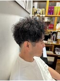 ベリーショート/ダークアッシュ/ニュアンスパーマ/韓国マッシュ