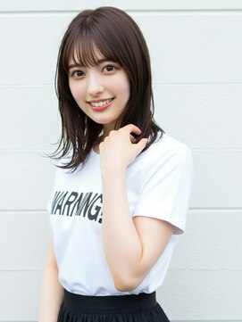 ファクトリーファイブ(Factory5) 小顔外ハネミディアムアッシュ20代30代40代くびれミディ韓国ヘア