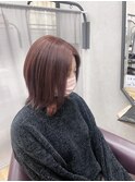 外ハネウルフ×オレンジベージュ