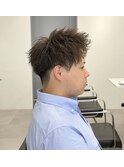 王道アップバング　ツーブロック　刈り上げ　短髪
