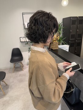 メデル(mederu) コテ巻き風デジタルパーマミディアムパーマボブパーマ大人可愛い