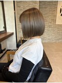 ボブ/ハイライト/オリーブベージュ