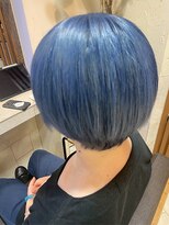 ヘアリゾート粋 ティガ 池袋店(tiga)&nbsp;ケアブリーチカラー/サファイアブルー/ショート
