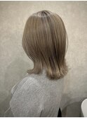 切りっぱなしボブ/レイヤーボブ/ラベンダーベージュ