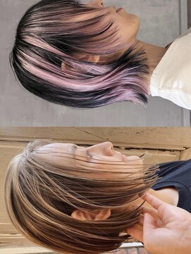 ボコカ(bococa) 【macana指名】 レイヤーボブウルフケアブリーチデザイン