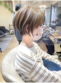 30代40代50代ショート白髪ぼかし銀座くびれ 松