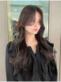 大人ガーリーレイヤーカットオリーブグレージュ【横浜】