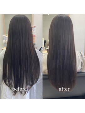 エルプラスヘアー 平尾店(L+hair) 大人可愛いブリーチなしグレージュカラー外ハネミディ