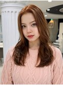 透明感カラーブリーチオレンジレイヤーカット学割