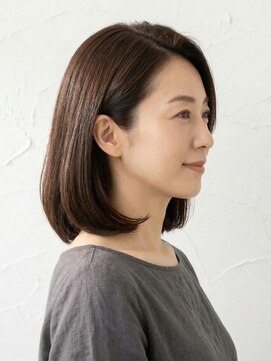 と和 巣鴨 40代◎白髪・細毛カバー乾かすだけで整う大人の上品ワンレンボブ