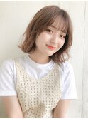 ゆるふわ 切りっぱなしボブ シースルーバング
