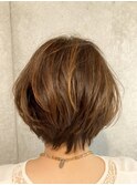 ハイライトカラー☆40代ヘアスタイル☆無造作ボブ