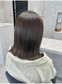 髪質改善カラー/艶外ハネアッシュブラウン
