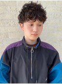 抜け感柔らかマッシュパーマ/前髪パーマ/アッシュブラック