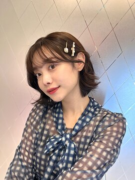 ロンド フィーユ(Lond fille) オリーブグレー/韓国風巻き/レイヤーカット/マロンベージュ◇