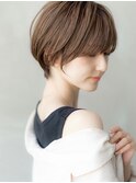 20代30代丸みショート似合わせカットシースルーバングハイライト