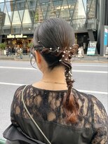 ピークアブー 原宿ハラカド(PEEK-A-BOO) タイトヘア 金箔 銀箔 編み下ろし ヘアセット 結婚式参列 原宿