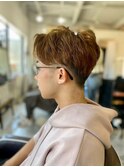 MEN’SHAIRオレンジベージュマッシュヘア