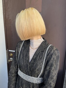 サロンドミルク 溝の口店(salon de MiLK) 10代20代30代/ボブ/抜きっぱなしカラー/ブロンド［溝の口］