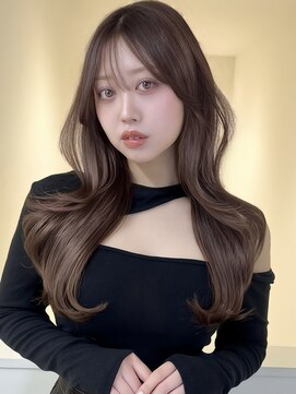 アイトーキョーエス 渋谷(AI TOKYO S) 韓国くびれ巻きツヤ感透明感ミルクブラウン顔まわりレイヤー前髪