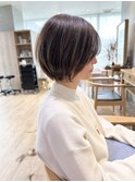 Say.丸みショートレイヤーひし形ショートアッシュブラック表参道