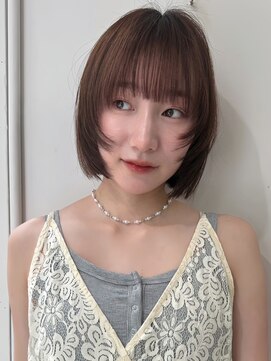 ハニー 町田(HONEY) フェイスレイヤーボブ/アプリコットオレンジ/ハッシュカット