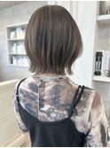 福山市美容室Caary透明感カラーブリーチありグレージュカラー