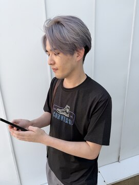 ニコ ヘアデザイン(nico hair design) シルバーホワイト+メンズショート