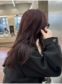 ブリーチなしダブルカラーボルドーワインレッド赤髪冬カラー