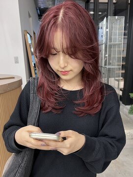 ワインレッド/レイヤーカット