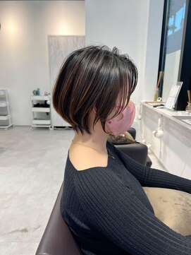 ネイロ 北千住(NeiRo) 小顔ショートボブカラー大人ショートボブひし形ショートカット