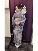 極上相良刺繍訪問着レンタル　着付けヘアセット