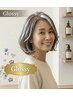 【Glossy】エドル白髪染め+カット+オイルTR+炭酸スパ付［白髪ぼかし/ツヤ髪］