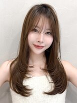 アグノス 青山(Agnos)&nbsp;ダークパープル前髪こなれヘアミルクブラウン夏くびれヘア