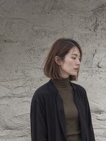 吉 船橋(kici)&nbsp;船橋/前髪なし/切りっぱなしボブ/カッパーブラウン